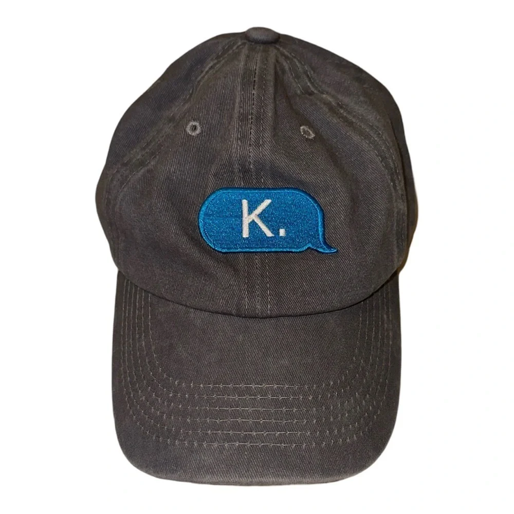 Grey Baseball Hat W/ Emoji Patch